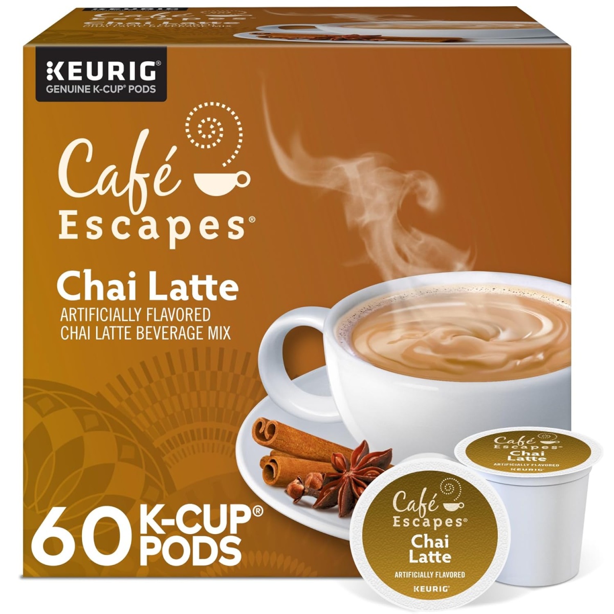 Cafe Escapes Chai Latte, Single-Serve K-Cup Pods